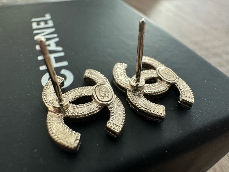 全新 Chanel 雙C經典耳環 耳釘 彩鑽藍黃粉不對稱-7