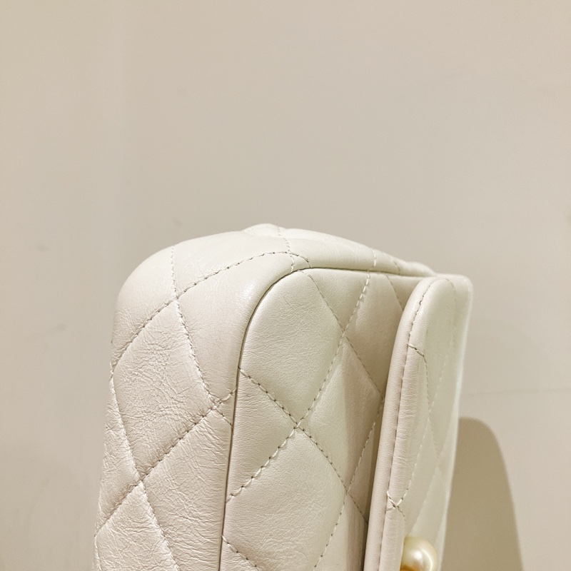 TK1821 CHANEL 香奈兒牛皮珍珠包 22A PEARL CALFSKIN MINI FLAP BAG WHITE X GHW-7