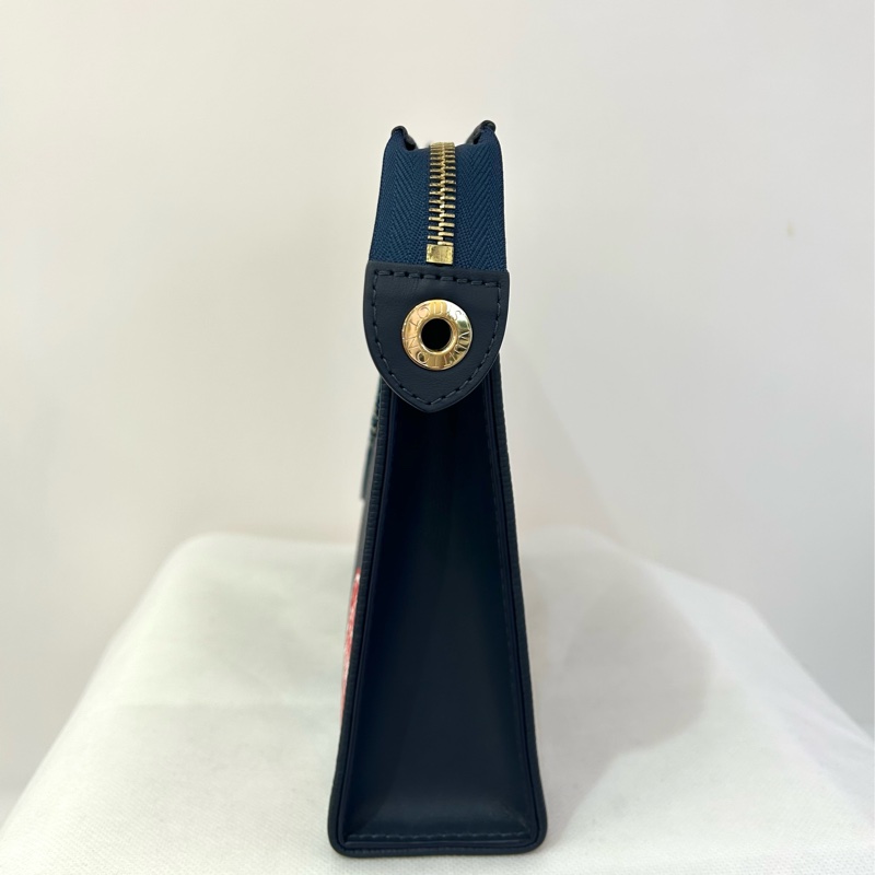 LV x NIGO藍牛皮拼牛仔布手拿包-3