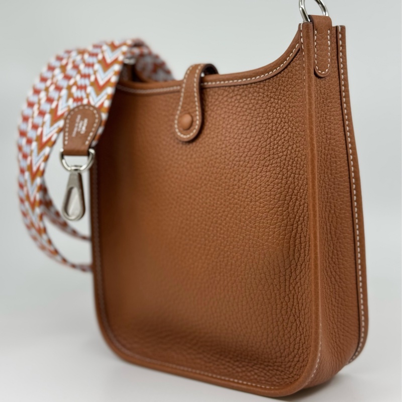 HERMÈS Mini Eyelyne 金棕色配彩色織帶-11