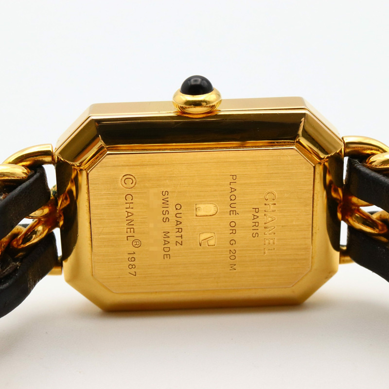 CHANEL Premiere M 手錶,GP(鍍金),皮革,女士,黑色,H0001-5