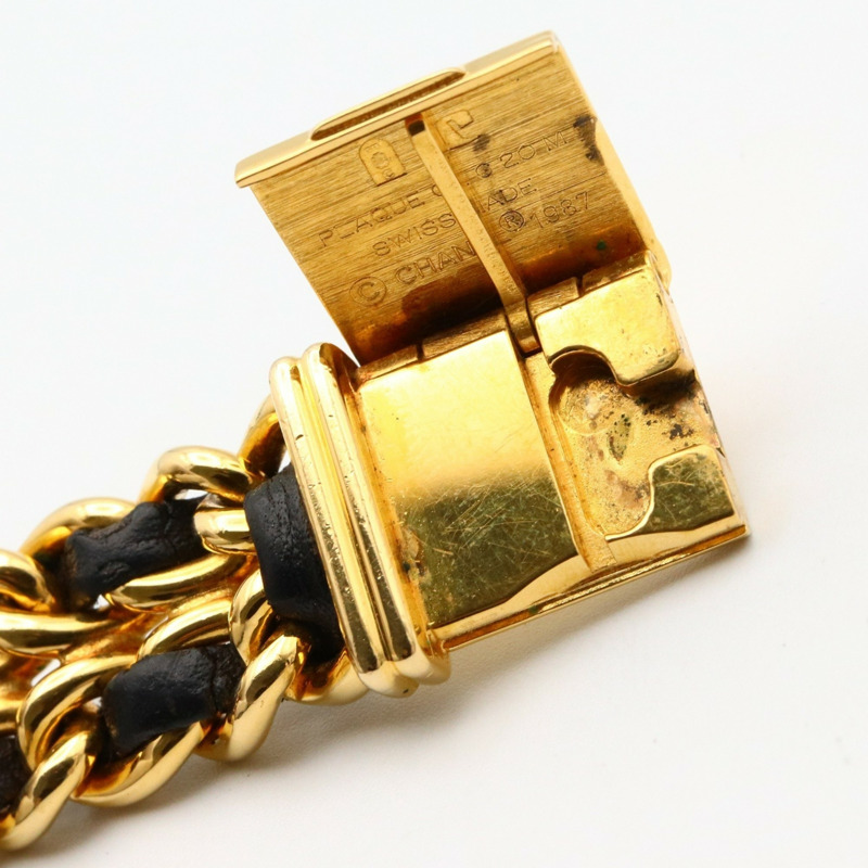 CHANEL Premiere M 手錶,GP(鍍金),皮革,女士,黑色,H0001-15