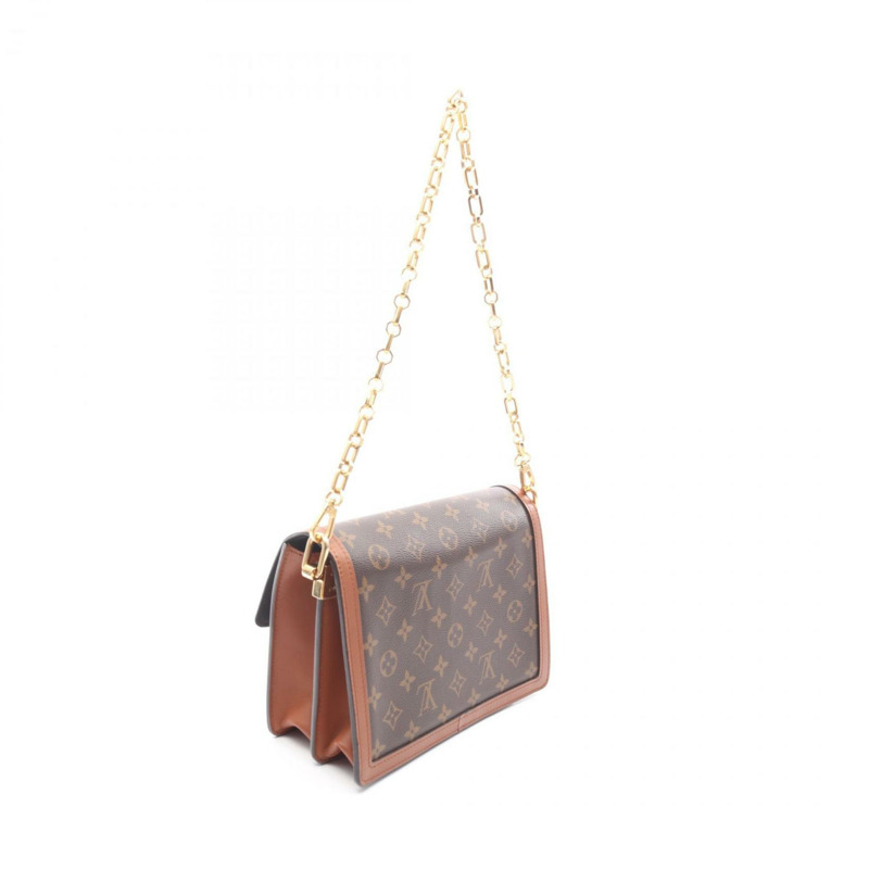 Louis Vuitton Dauphine MM 肩背包,塗層帆布和皮革,Monogram Reverse,女款,棕色,M44391-1