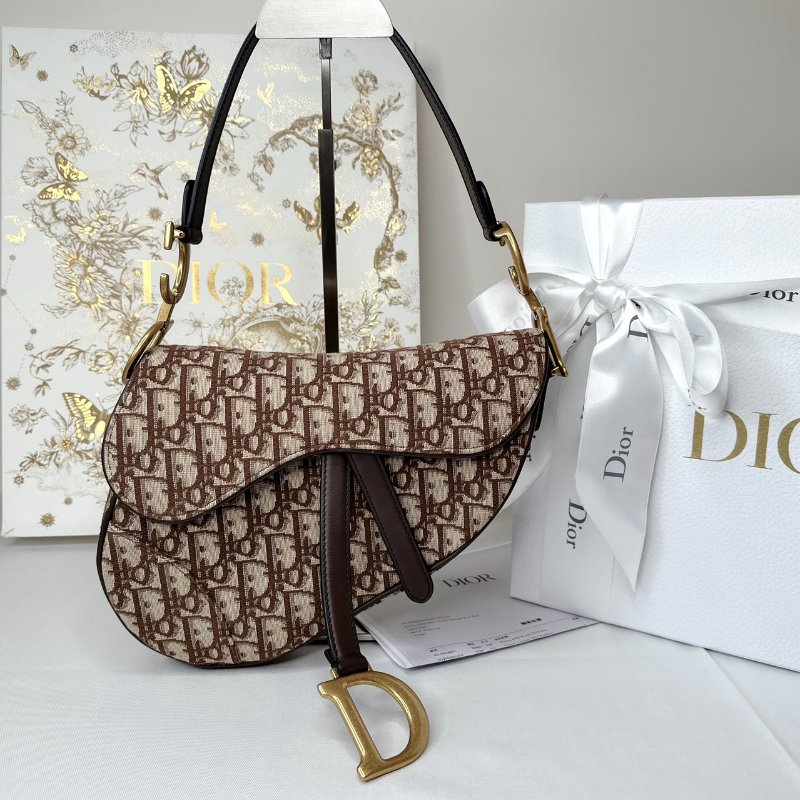 DIOR Saddle棕色緹花馬鞍包-0