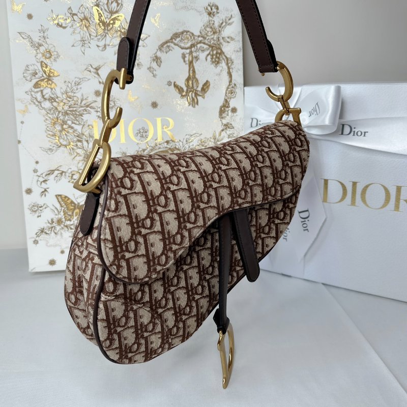 DIOR Saddle棕色緹花馬鞍包-3