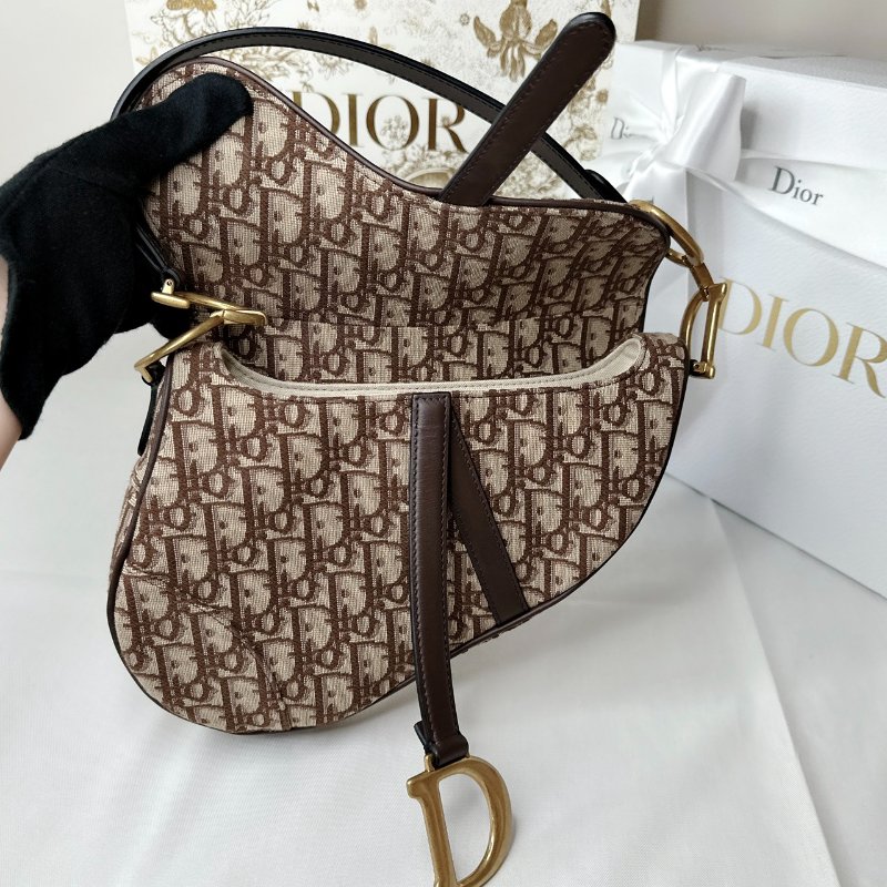 DIOR Saddle棕色緹花馬鞍包-4