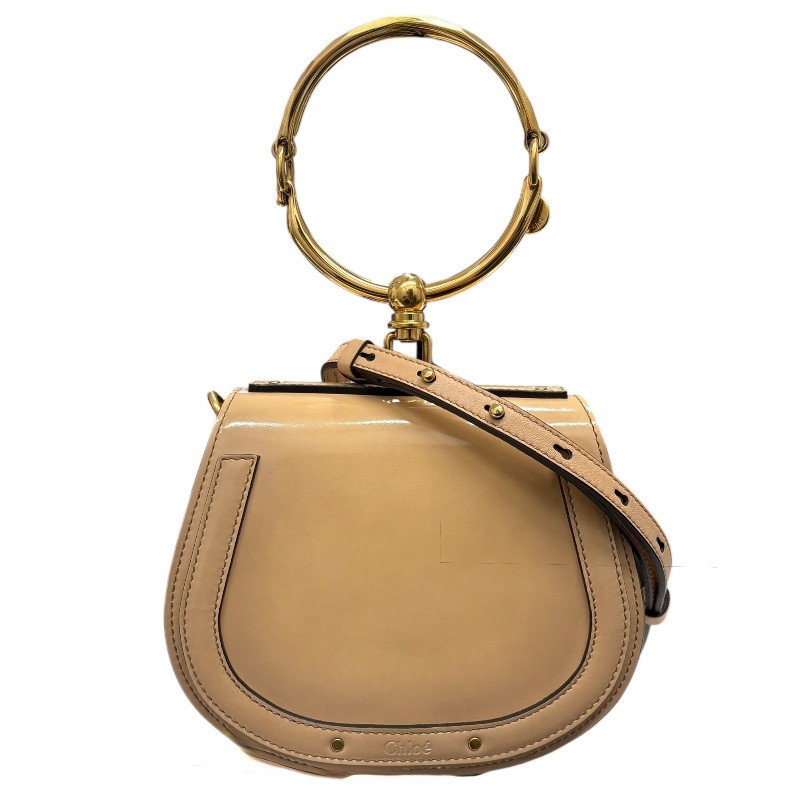 CHLOE 蔻依 Nile bag 手提包 皮革 奶茶色 金釦-0
