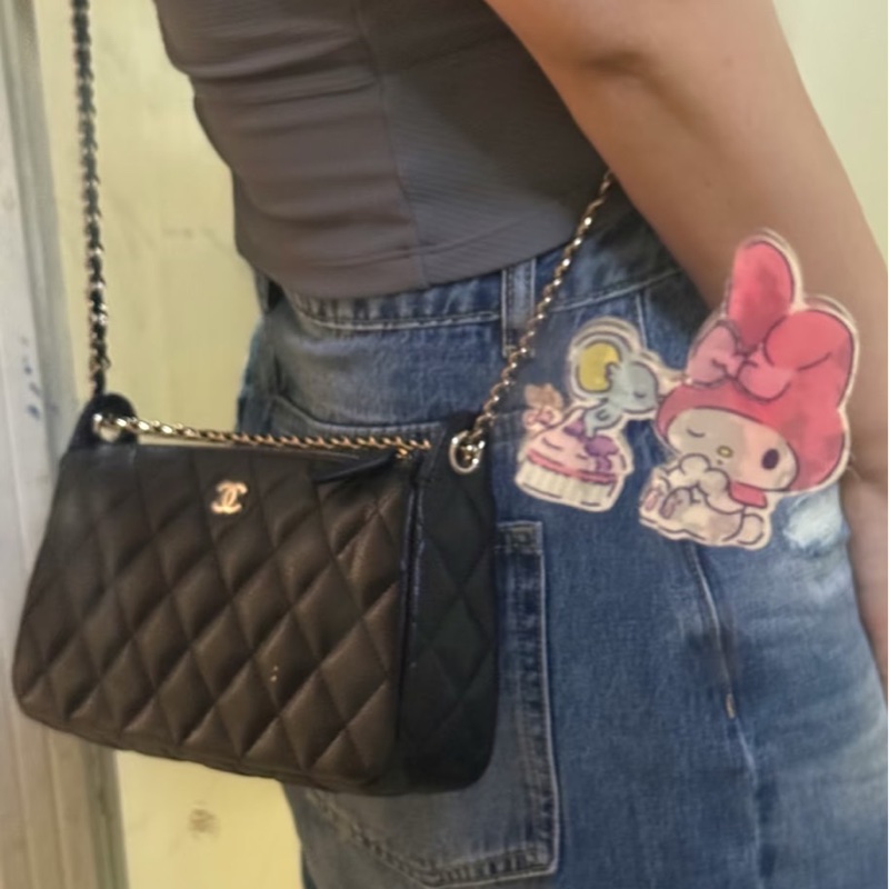 限時中秋特價💖全配Chanel 25A雙鏈條麻將包-5