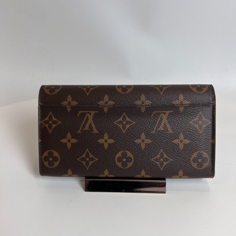 LV M62234/晶片款老花玫瑰紅SARAH長夾-1