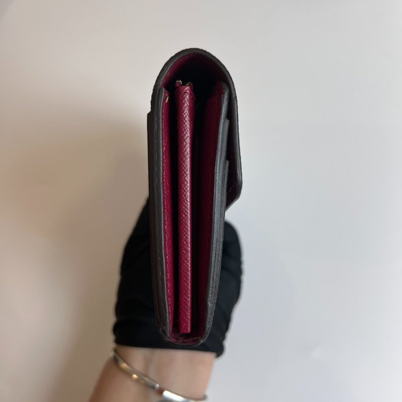 LV M62234/晶片款老花玫瑰紅SARAH長夾-3