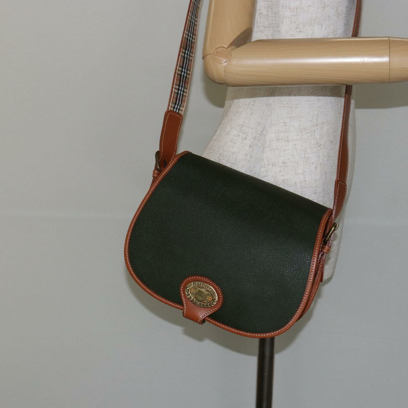 【日本直送】Burberrys 肩背包 皮革 綠金 正品 BA5978-22