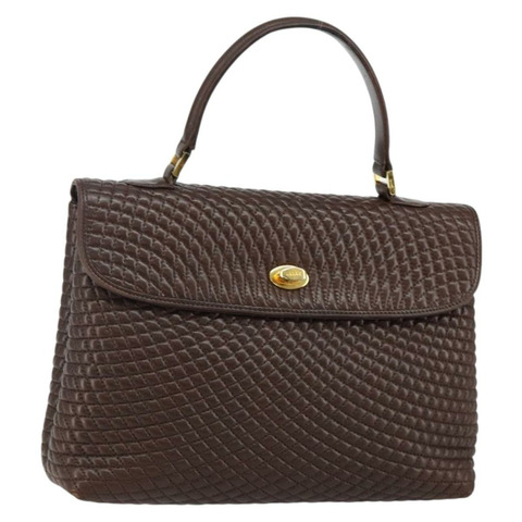 BALLY 手提包 皮革 棕金色 正品 BA6041