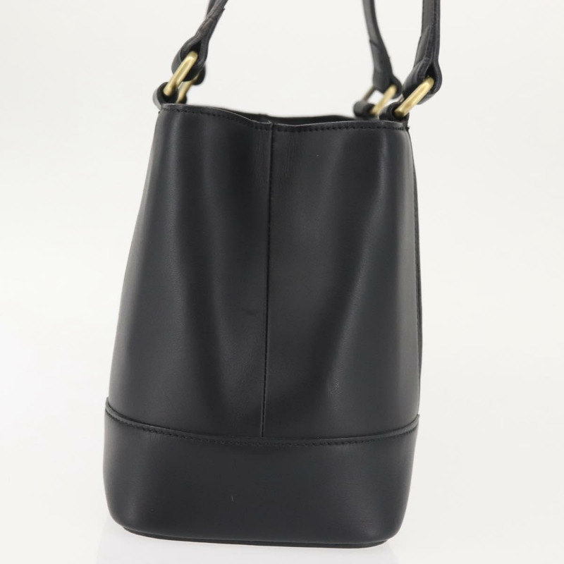 【日本直送】BURBERRY 手提包 皮革 黑金 正品 BA5695-2