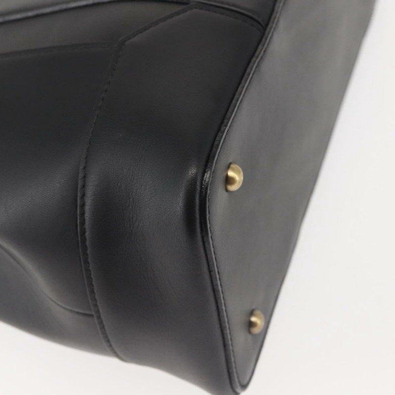 【日本直送】BURBERRY 手提包 皮革 黑金 正品 BA5695-8
