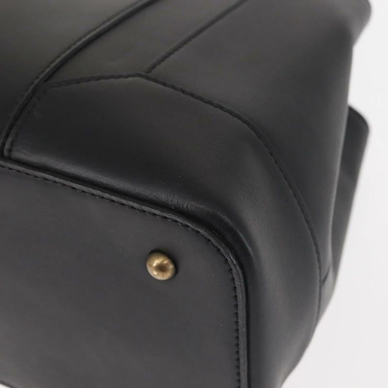 【日本直送】BURBERRY 手提包 皮革 黑金 正品 BA5695-15