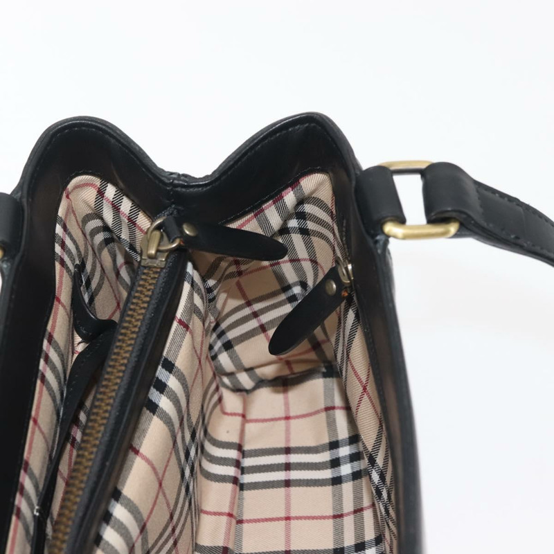 【日本直送】BURBERRY 手提包 皮革 黑金 正品 BA5695-17
