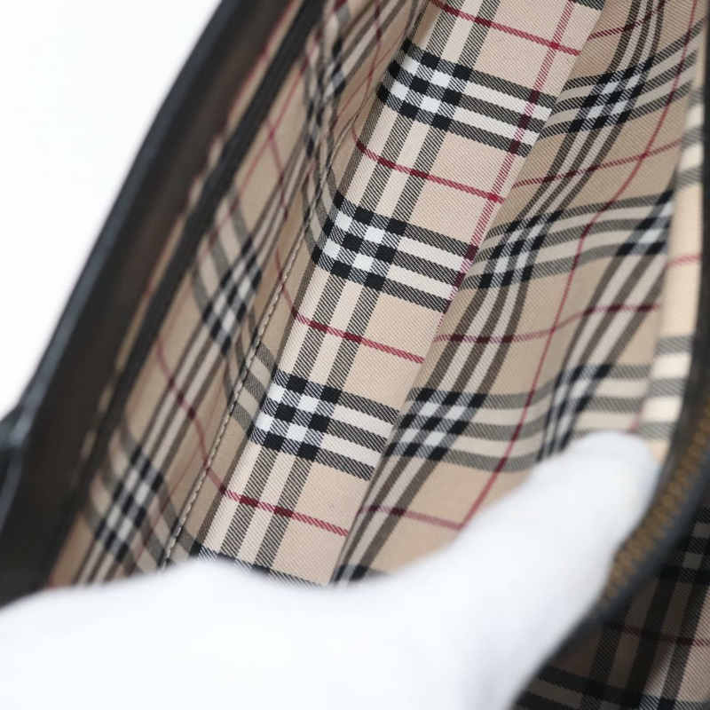 【日本直送】BURBERRY 手提包 皮革 黑金 正品 BA5695-18