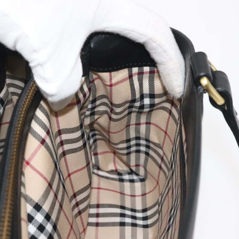 【日本直送】BURBERRY 手提包 皮革 黑金 正品 BA5695-20