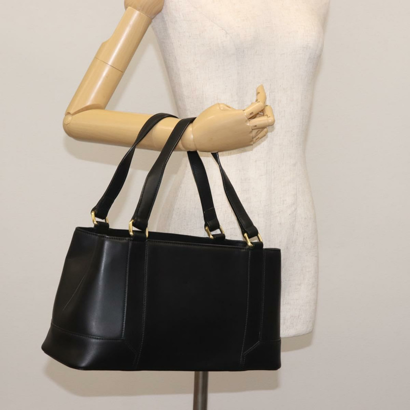 【日本直送】BURBERRY 手提包 皮革 黑金 正品 BA5695-23