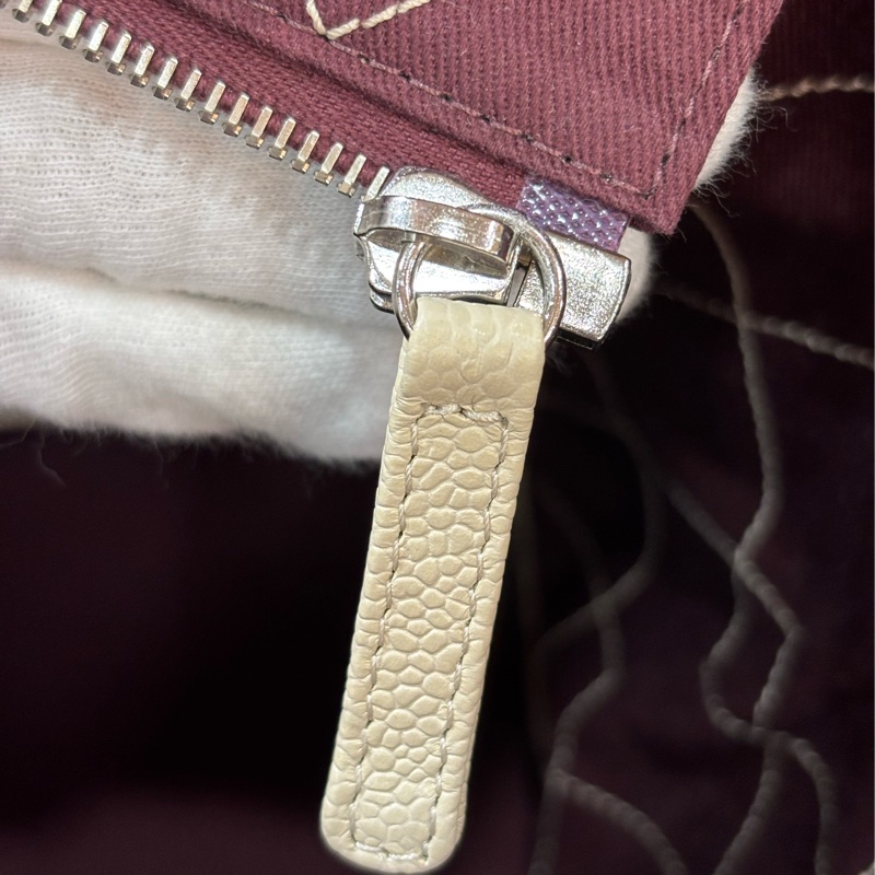 CHANEL TOTE 黑邊奶茶色荔枝皮 縫線菱格 購物包托特包子母包化妝包 BOOKTOTE-40