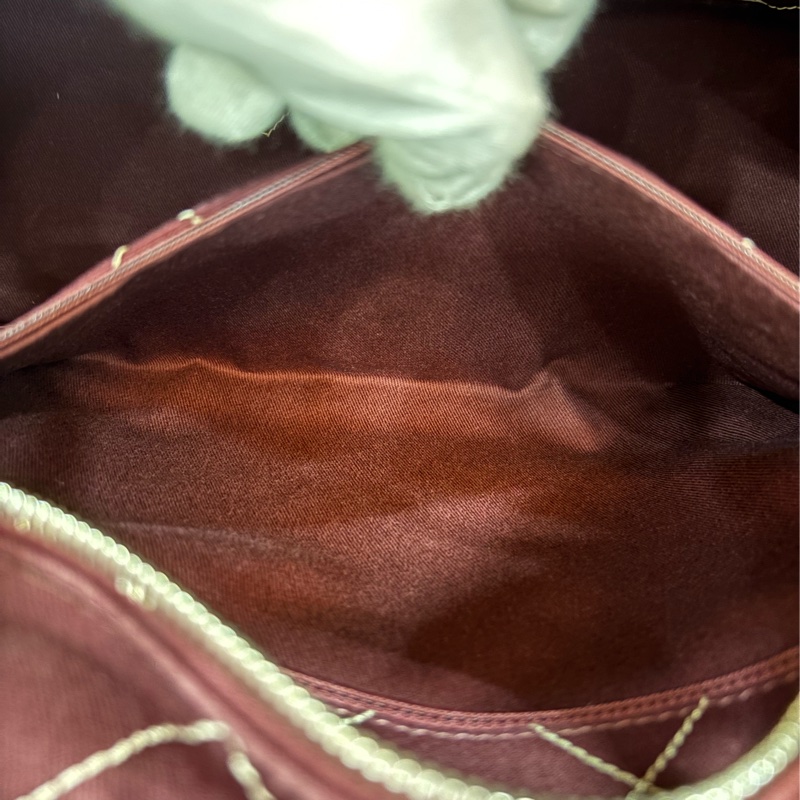 CHANEL TOTE 黑邊奶茶色荔枝皮 縫線菱格 購物包托特包子母包化妝包 BOOKTOTE-49