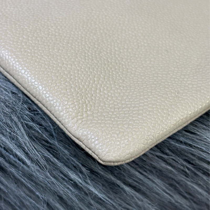CHANEL TOTE 黑邊奶茶色荔枝皮 縫線菱格 購物包托特包子母包化妝包 BOOKTOTE-54