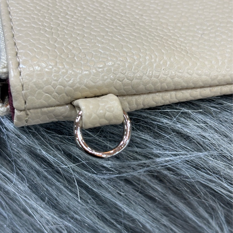 CHANEL TOTE 黑邊奶茶色荔枝皮 縫線菱格 購物包托特包子母包化妝包 BOOKTOTE-62