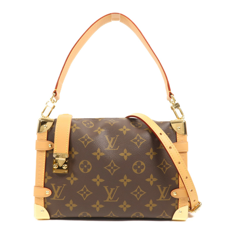 LOUIS VUITTON Monogram Side Trunk MM金扣手挽肩背兩用袋-0