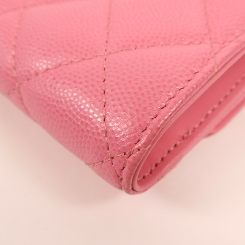 CHANEL 牛皮皮革Wallet金扣錢包-11