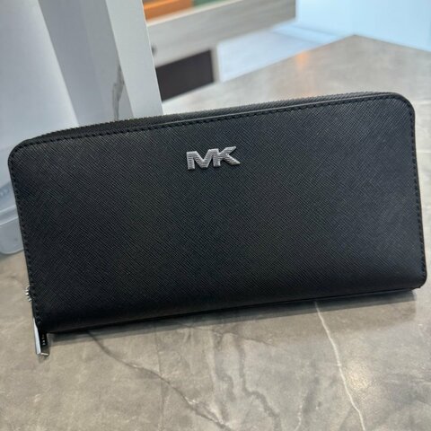 *SHIHNA名牌精品*MK銀字logo經典防刮長夾