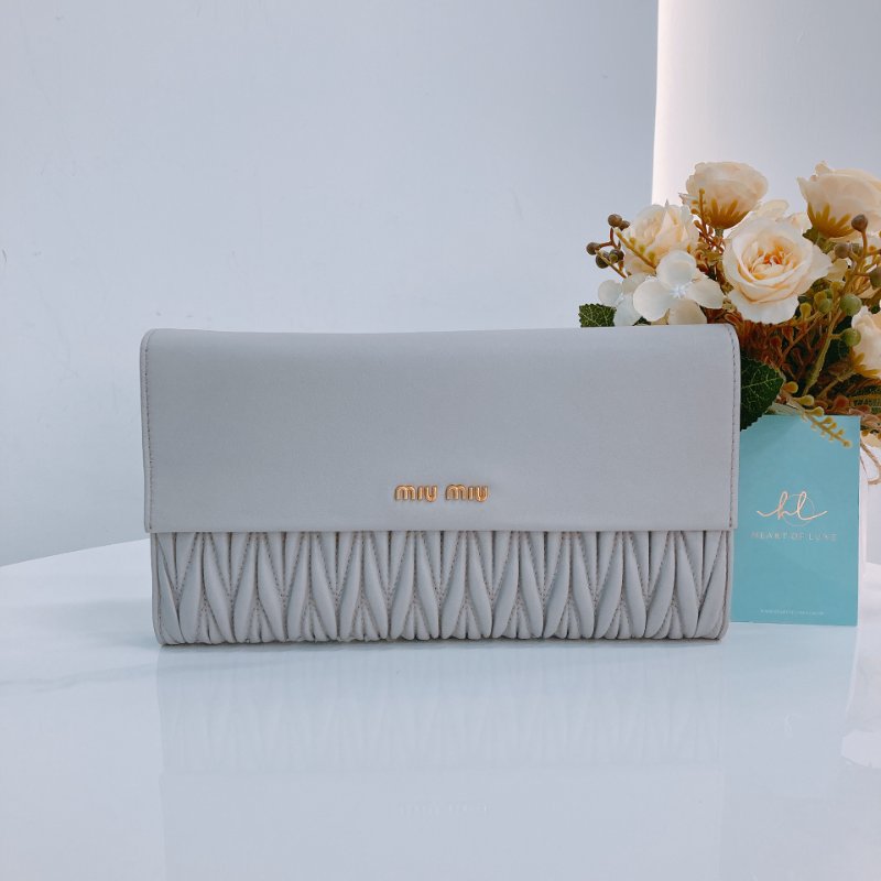 MS0334 繆繆 手拿包 灰色 Miu Miu Clutch 23cm Grey x GHW-0