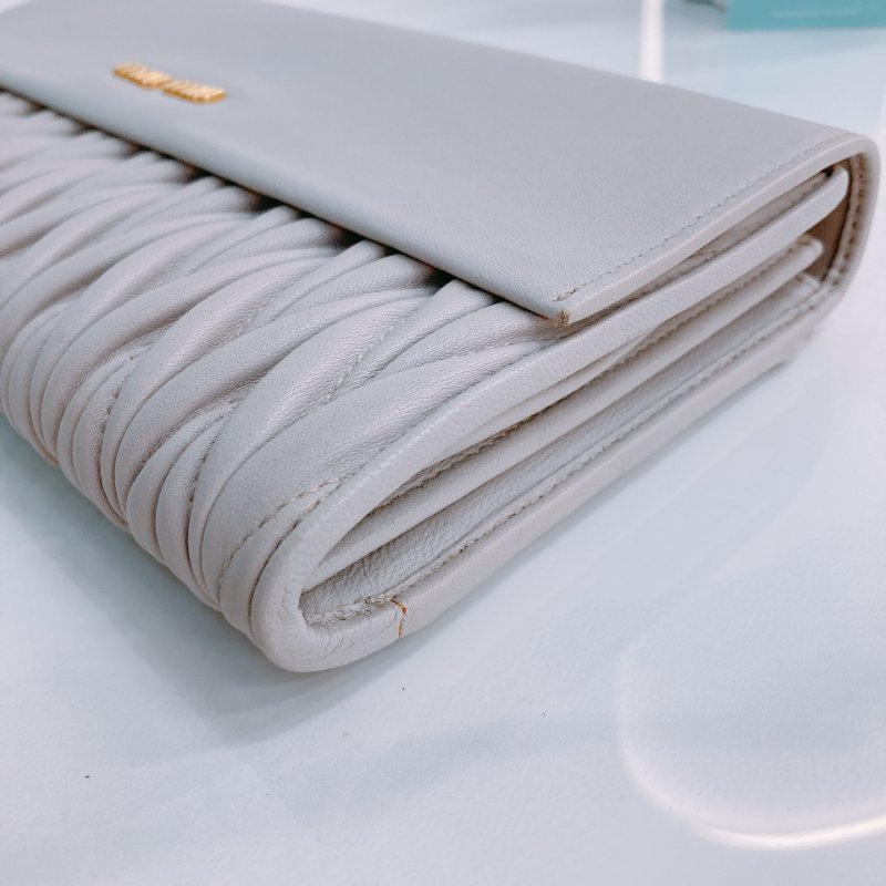 MS0334 繆繆 手拿包 灰色 Miu Miu Clutch 23cm Grey x GHW-6
