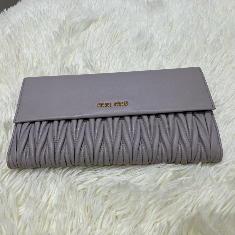 MS0334 繆繆 手拿包 灰色 Miu Miu Clutch 23cm Grey x GHW-18