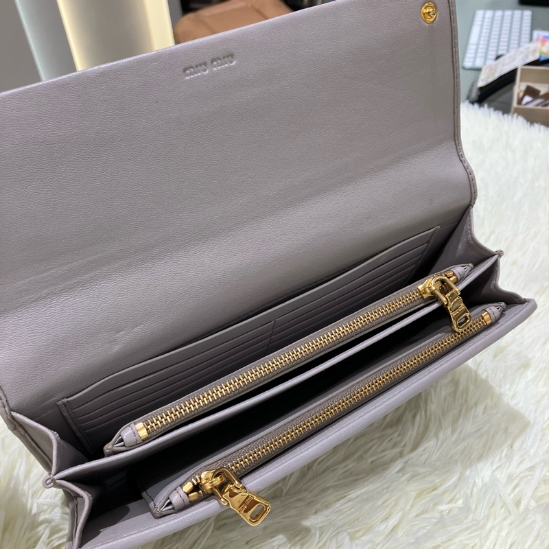 MS0334 繆繆 手拿包 灰色 Miu Miu Clutch 23cm Grey x GHW-20