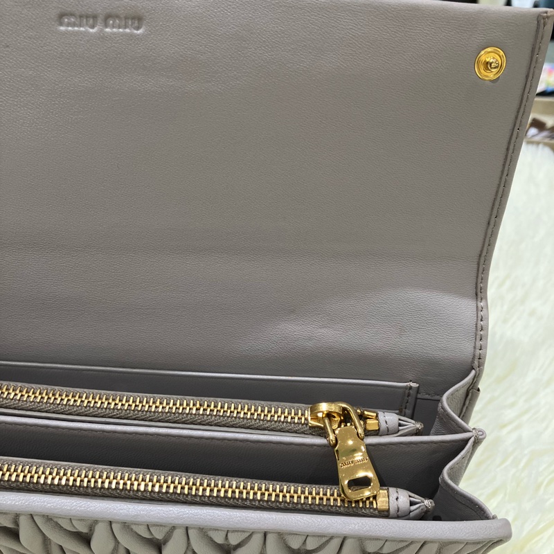 MS0334 繆繆 手拿包 灰色 Miu Miu Clutch 23cm Grey x GHW-27
