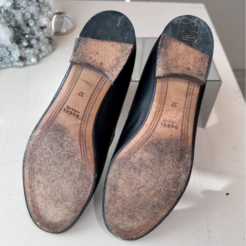 Gucci 黑色金釦樂福鞋 37號-13