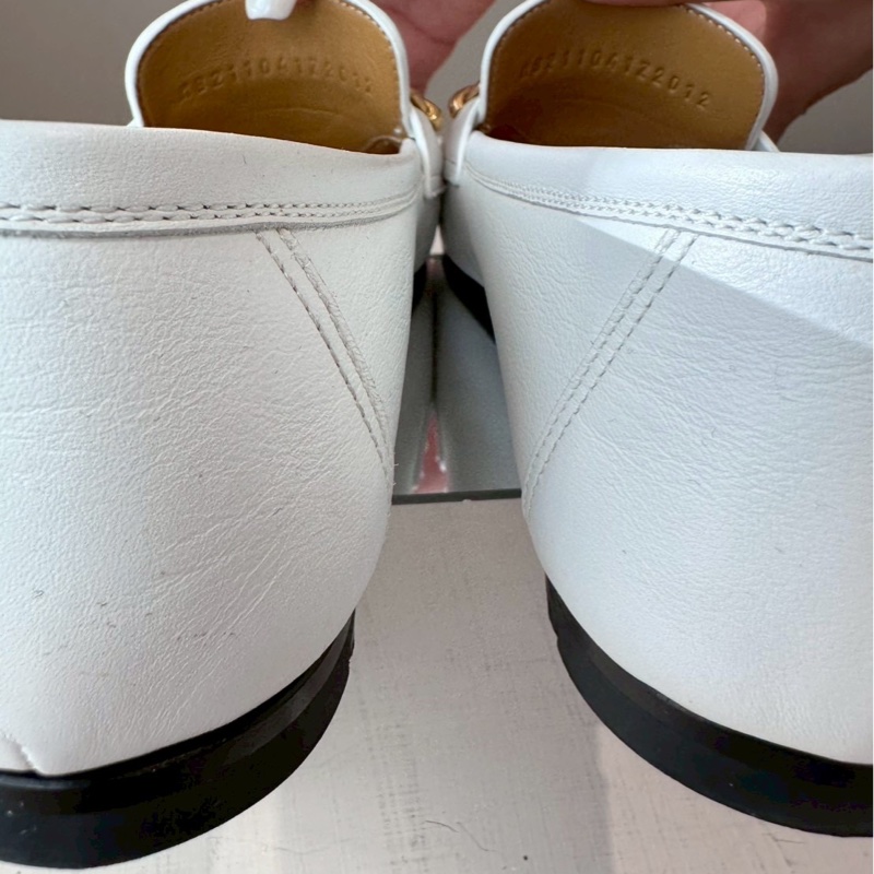 HERMES 奶昔白豬鼻子金釦樂福鞋 37號-9