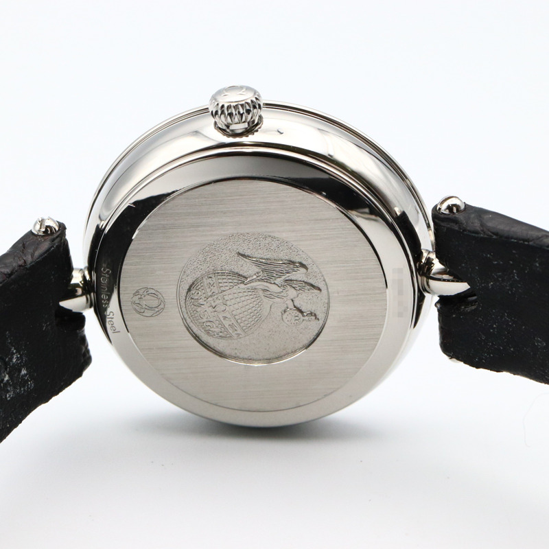 OMEGA De Ville Prestige 腕錶,鑽石,不鏽鋼,皮革,女士,黑色,424.13.27.60.51.001-5