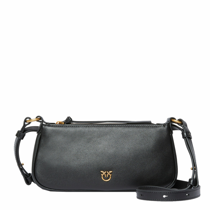 Pinko - Borsa a tracolla Mini Half Moon Nero Antique Gold - 105069A0QO - NERO-ANTIQUE/GOLD-0