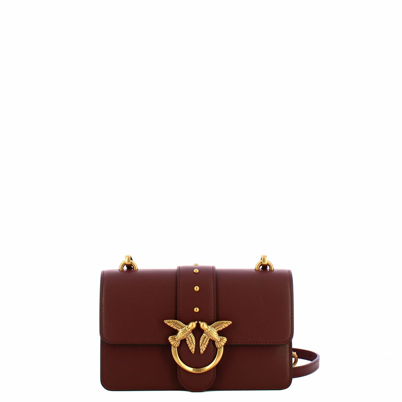 Pinko - Mini Borsa a tracolla Love One Cioccolato Amaro Antique Gold - 105856A0F1 - CIOCC./AMARO-ANTIQUE/GOLD-0
