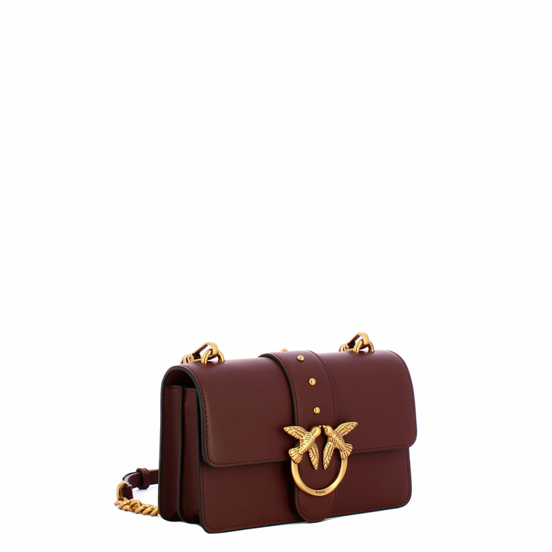 Pinko - Mini Borsa a tracolla Love One Cioccolato Amaro Antique Gold - 105856A0F1 - CIOCC./AMARO-ANTIQUE/GOLD-1