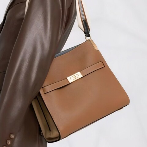 Tory Burch Lee Radziwill Double Bag 肩背包 絕版駝色