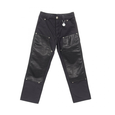 CHROME HEARTS 十字球扣褲子皮革尼龍黑色二手男款