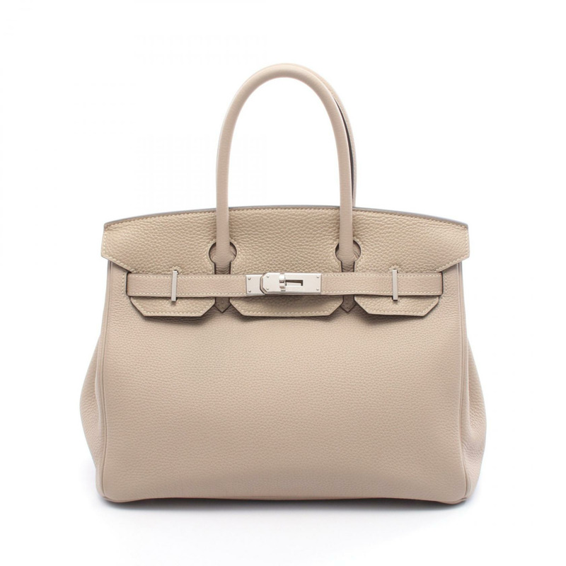 HERMES Birkin 30 手提包 Togo 皮革米色風衣二手女款 SHW T-0