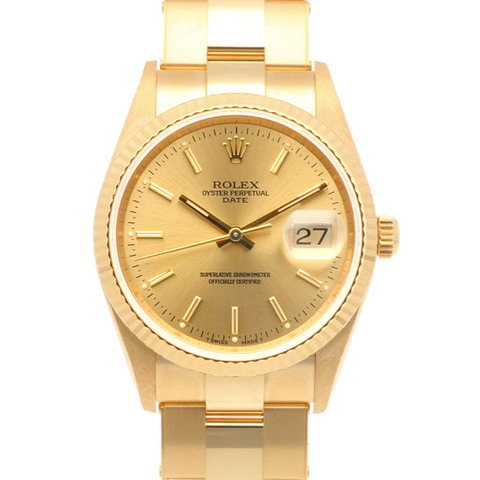 Rolex Date Oyster Perpetual 腕錶，18K 自動上鍊，男士，15238，N 系列，1991 年款，已修