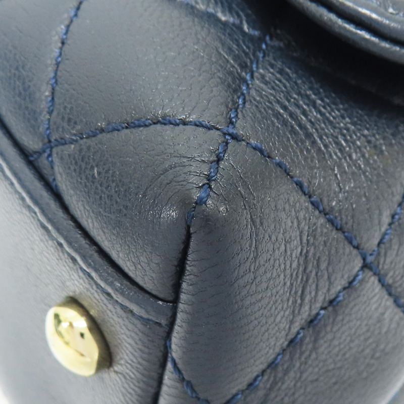藍色羊皮 Coco Handle 兩用包 金扣【CHANEL 香奈兒】 AS2215-12