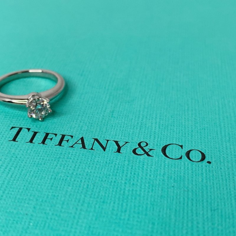 Tiffany 39分六爪天然女鑽戒-4
