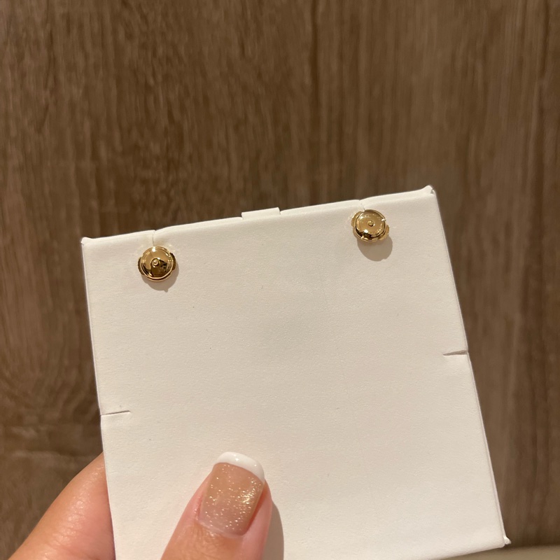 全新Dior 珍珠貝+珍鑽耳環一對-6