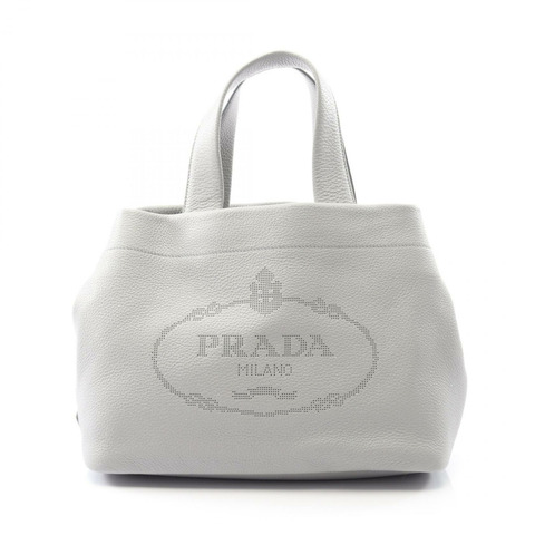 PRADA ViteLLO DAINO 手提包 1BG390 皮革 灰色 二手