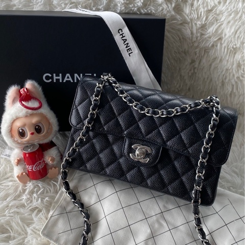 香奈兒 Chanel CF 小號 黑銀單肩斜挎包